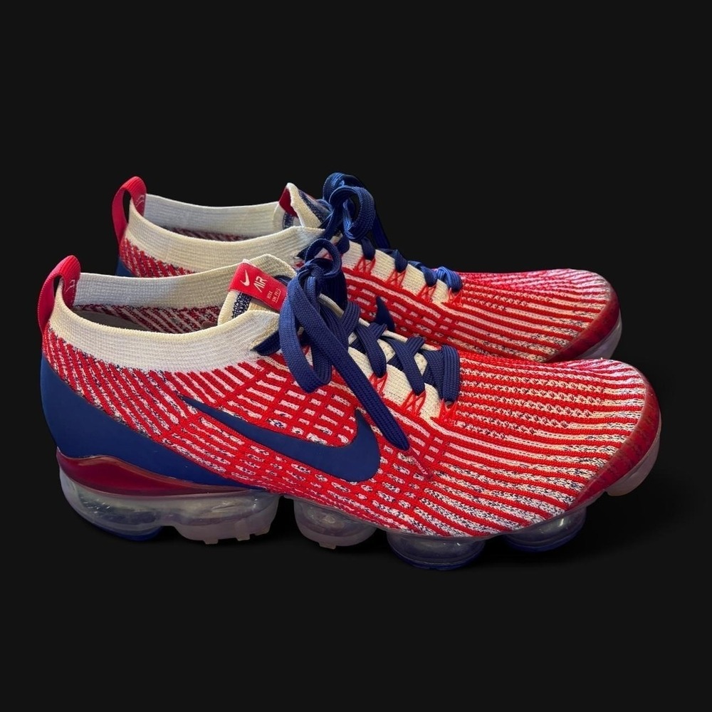Nike Air VaporMax Flyknit 3 Red & Blue Mens Size 9.5